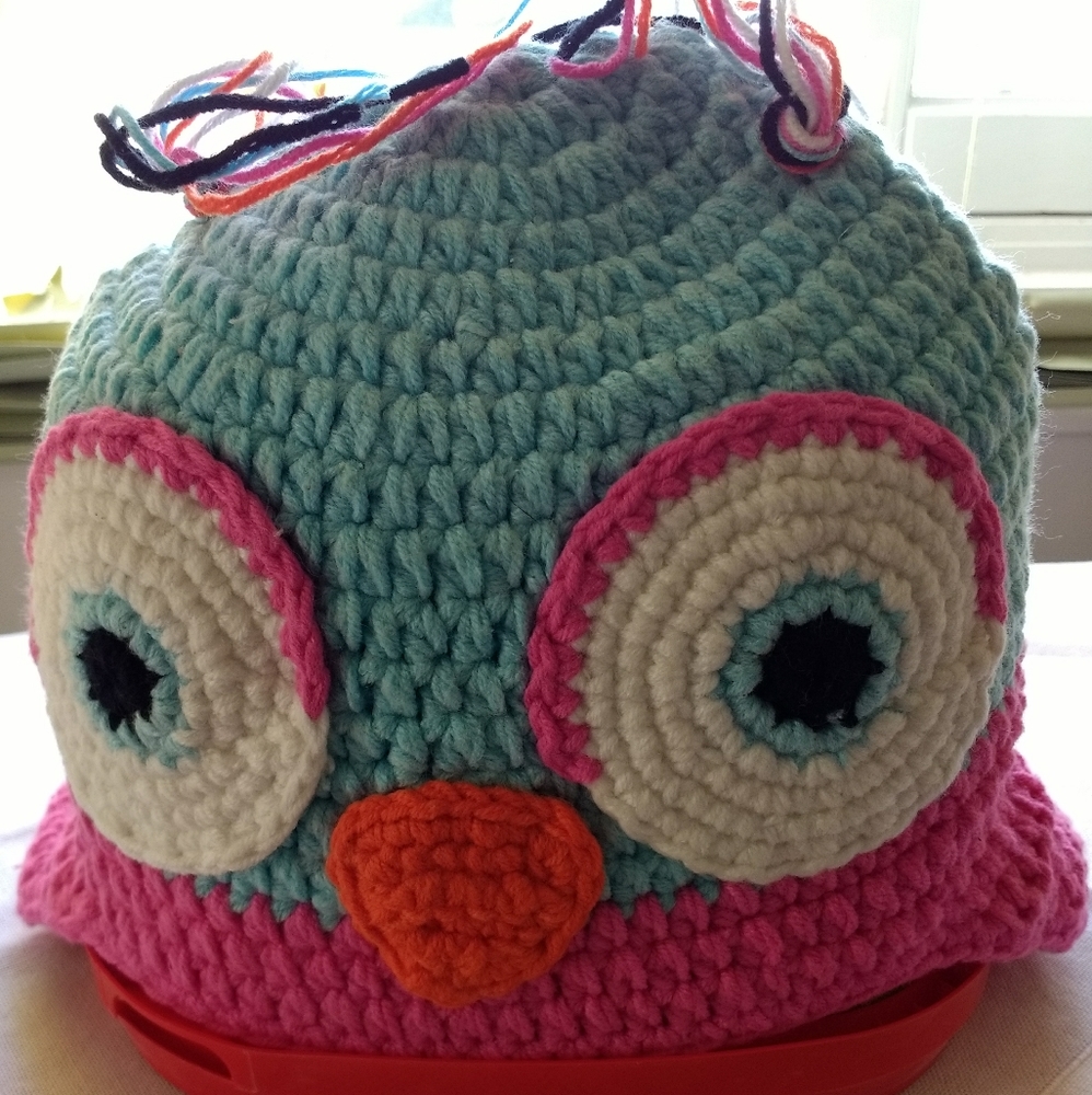 Child's quirky Owl crochet hat